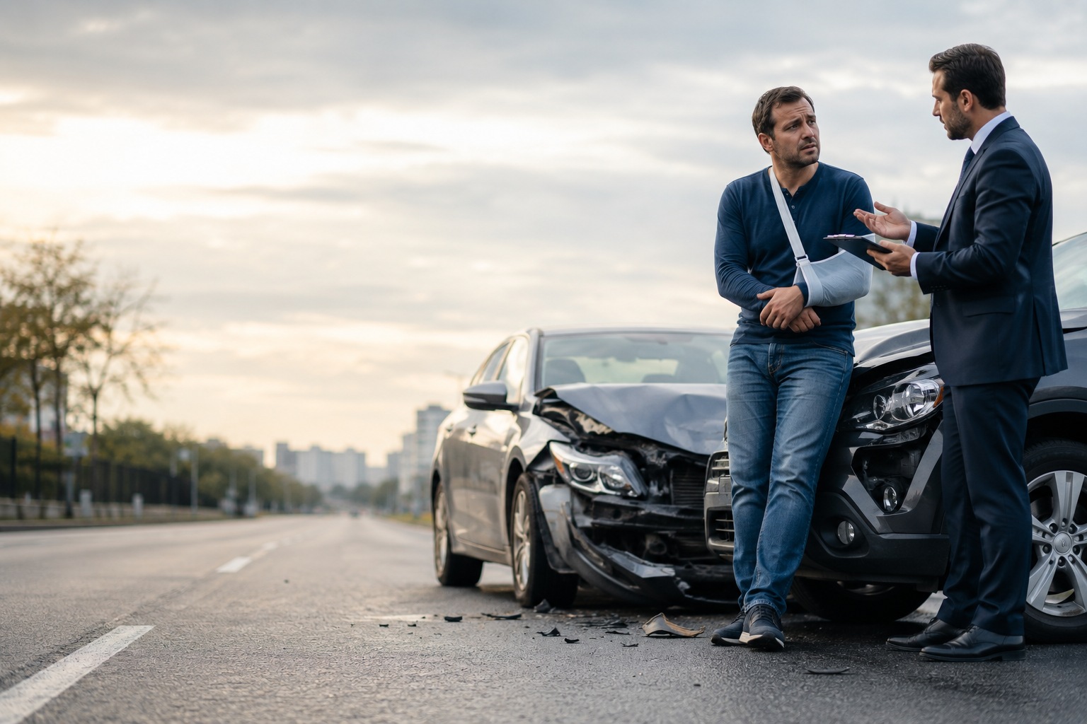 Vehicle accident scene
